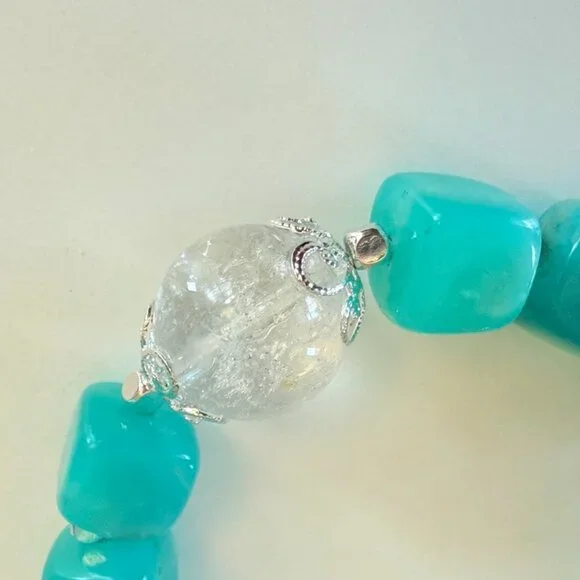 Winter Ocean Aqua Blue Statement Bracelet - Picture 5 of 7